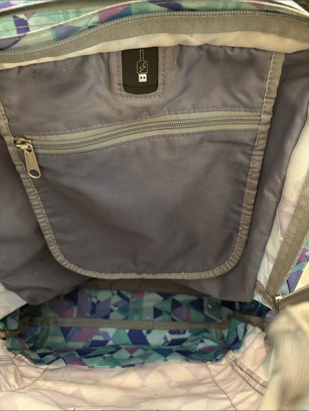 LL Bean backpack monogrammed with “Adriana CR”